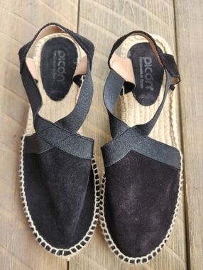 Picon Espadrilles Leather Uppers Made In Spain Sz 8